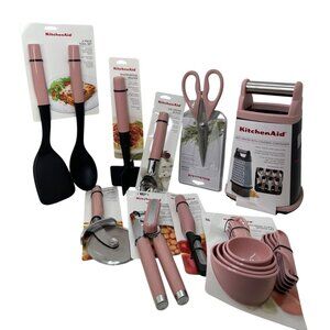 KitchenAid PINK 18-Piece Kitchen Tool & Gadget Set With Pink Handles‎ NEW!